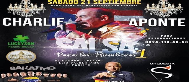 CHARLIE APONTE ENCENDERÁ LA RUMBA EN CARACAS